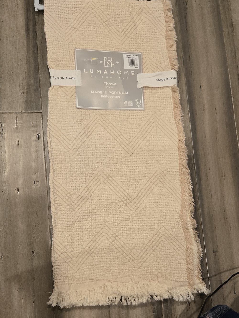 Cream Cotton Throw Blanket